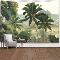 tropische pflanze gedruckt wandteppich h%c3%a4ngen palm baum hause wohnzimmer schlafzimmer stoff malerei hintergrund wand teppich de