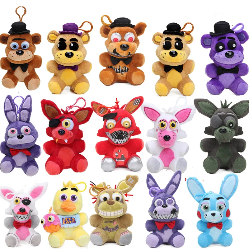 14 см FNAF Foxy Бонни и Чика Фредди Дорадо песадилла фредбер llavero de oso cuando Ales en Freddy 4 juguetes