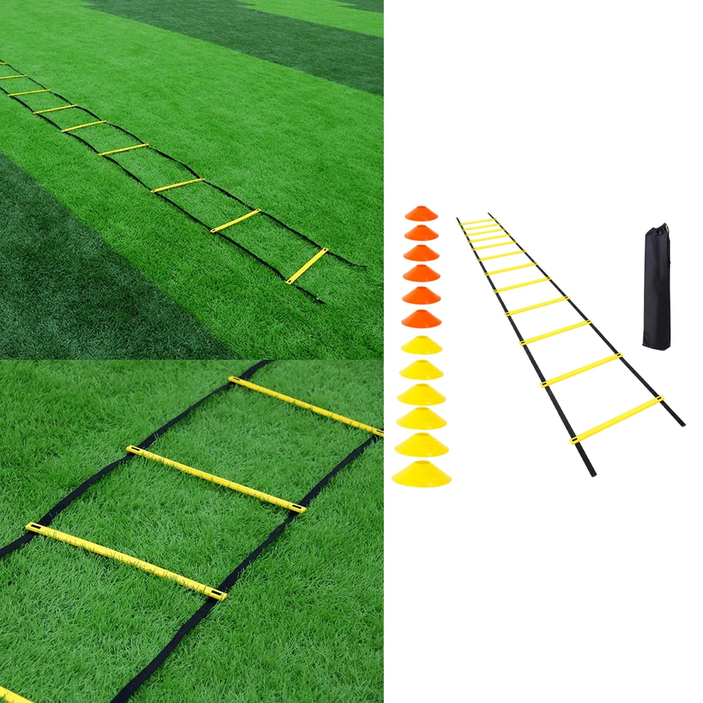 

12 Rung Nylon Straps Training Ladders Agility Speed Ladder Stairs for Soccer Basketball Football Exercise Equipments