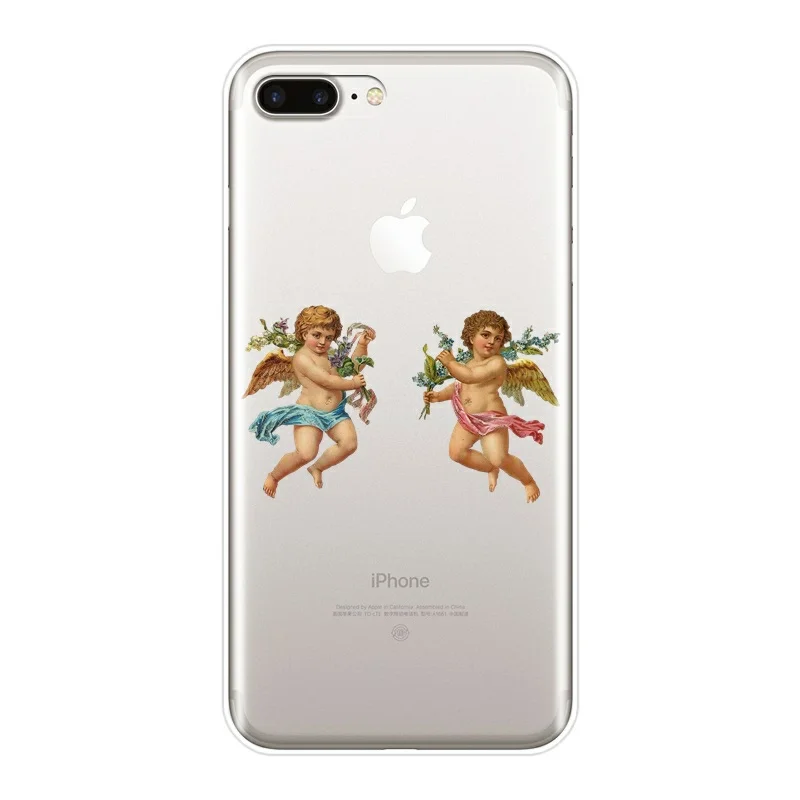 

baby angel painting aesthetic art Soft Silicone phone case coque for iphone 11 pro max 7 8 6 6s plus x xs xr max 5 5s back cover