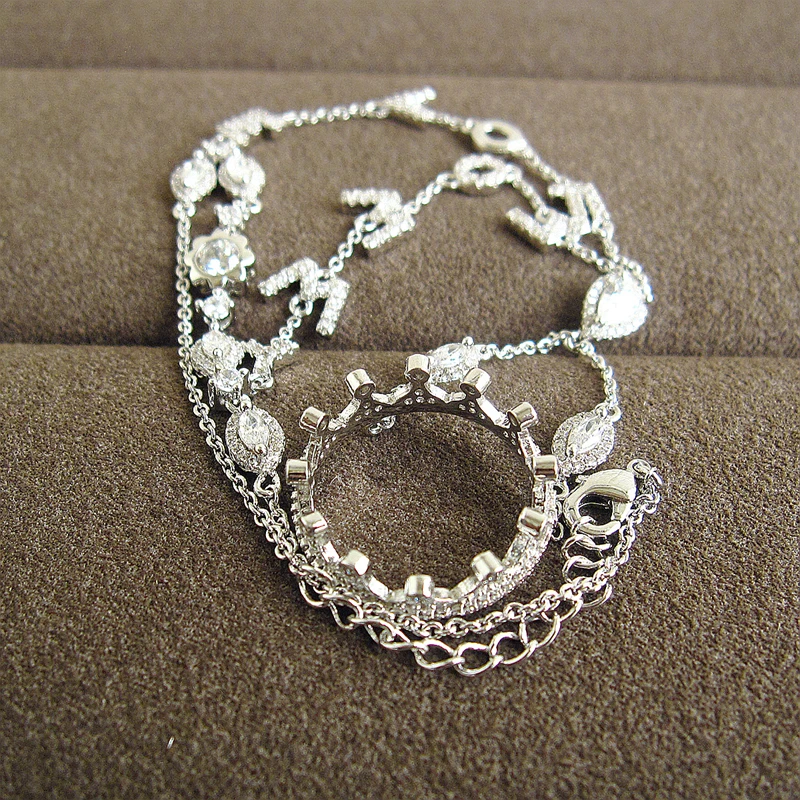 Маркиза Мода AAA кубический цирконий классическая корона и кольцо с алфавитом