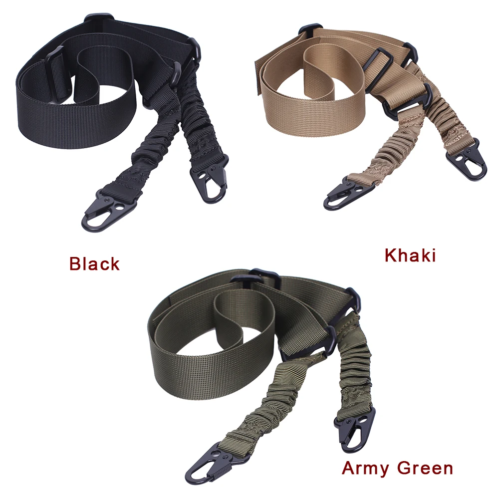 

Two Points Rifle Sling with Length Adjuster Traditional Gun Sling with Metal Hook for Outdoors