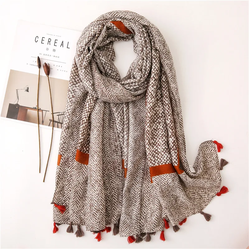 Полосатый шарф для женщин Осень Весна Зима японский стиль свежие длинные полосатые шарфы накидка шаль глушитель Дамская офисная