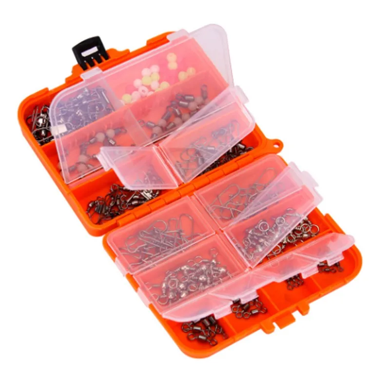

141/165/177/213/257Pcs Fishing Tackle Sets Fishing Rolling Swivel Snap Pin Barrel Snap Swivel Fishing Beads Space Beans Etc Tool