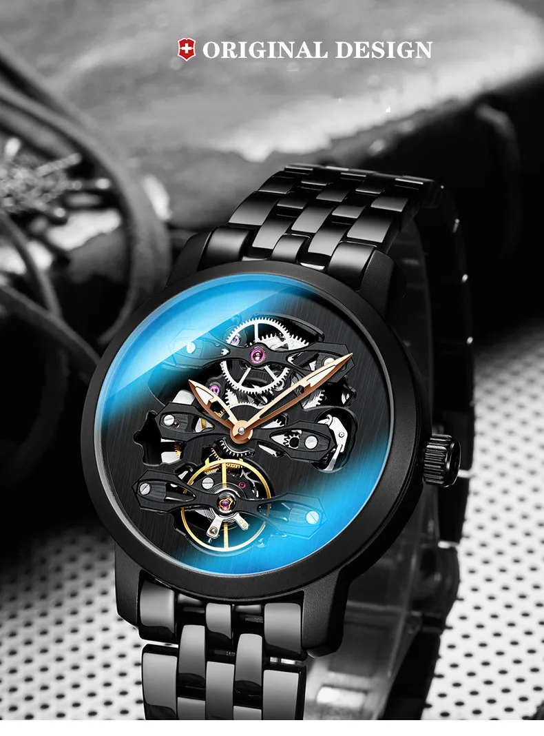 AILANG Tourbillon часы мужские часы Топ бренд класса люкс из нержавеющей стали спортивные часы водонепроницаемые автоматические механические часы для мужчин