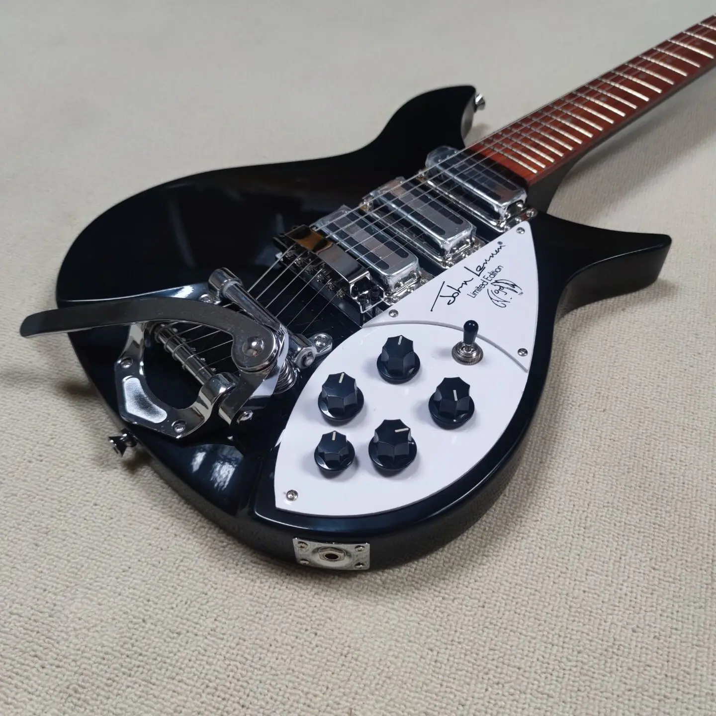 Rickenback-6 струнная электрическая гитара 325 яркая черная краска материал высокого