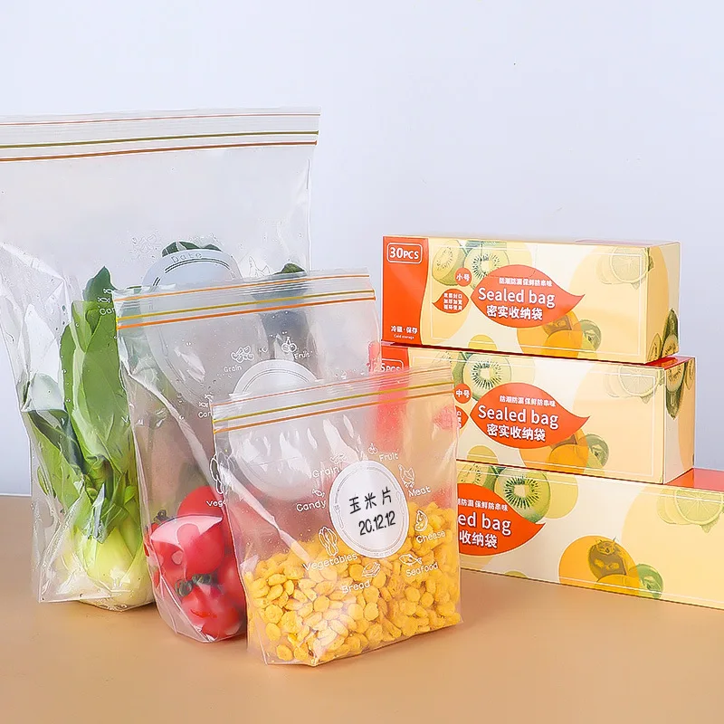 

Food Storage Bag Fresh Keeping Fruit Vegetable Kitchen Organize Storage Bags Thickened Refrigerated Clear Extractable Sealed Bag