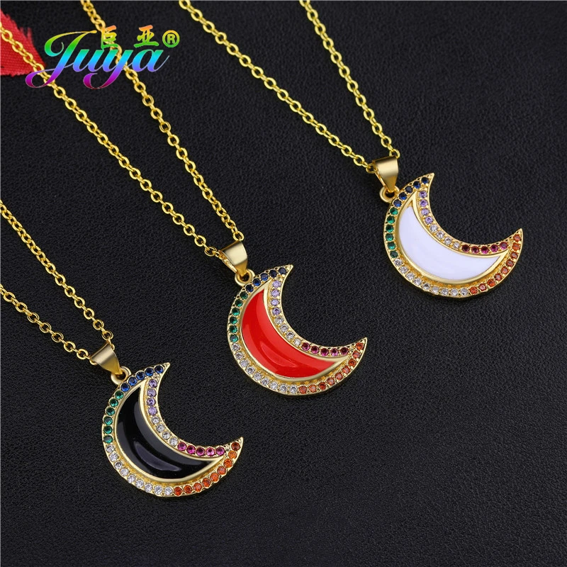Juya Handmade Colorful Enamel Charms Wholesale Handicraft Trendy Crescent Moon For Fashion Jewlery Making Supllies | Украшения и