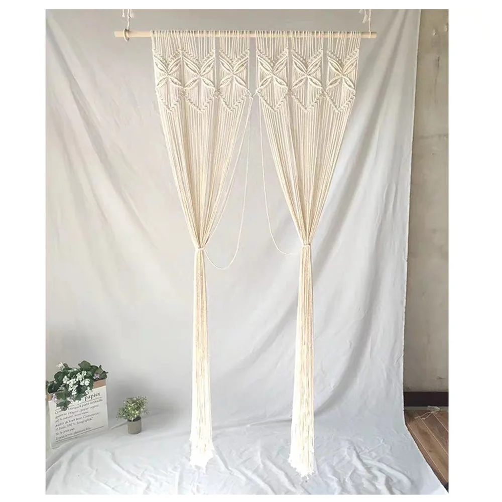 

Handmade Cotton Rope Woven Tapestry Door Curtain Fabric Home Decor Curtain Variety Custom Nordic Bohemian Style