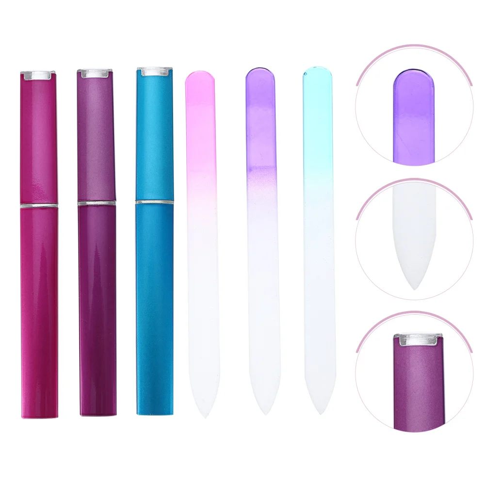 

3pcs Glass Nail Files with Storage Box Manicure Files Nail Art Supplies