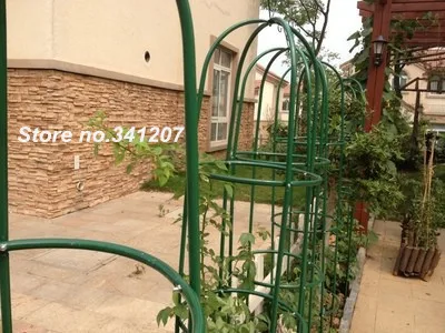 Зеленая металлическая подставка для цветов скалолазание рама Кронштейн Арка перголы Роза Арбор украшения сада цилиндрической формы высота 190 см