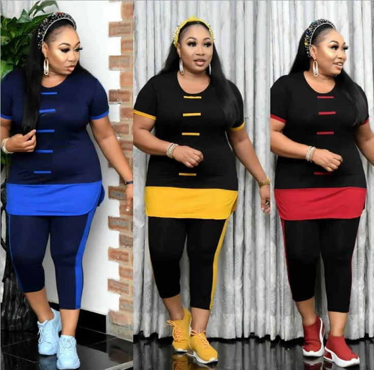Новинка 2021 африканская мама сшитая свободная футболка Капри и леггинсы костюм из