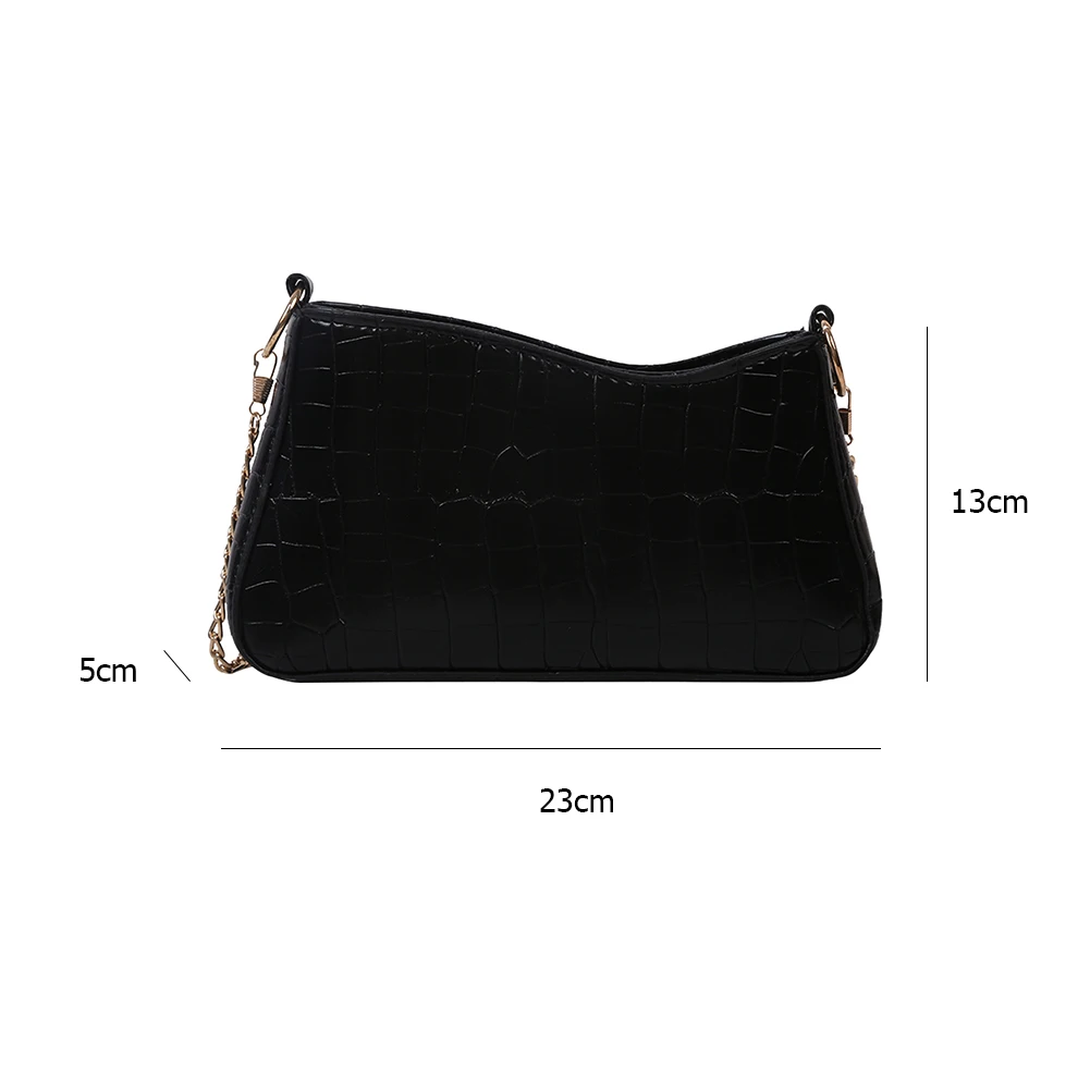 

Fashion Alligator Pattern Shoulder Bag Irregular Shaped Chain Underarm Purse Solid Color Women PU Leather Crossbody Handbags New
