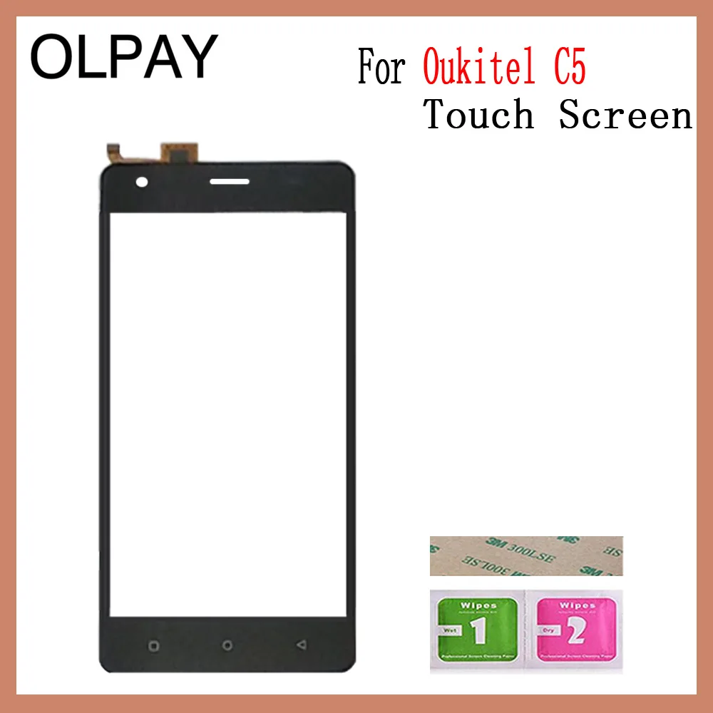 Oukitel C5 Black Сенсорная панель мобильного телефона для Oukitel C3 C4 C5 C8 C9 C11 Pro Сенсорный экран дигитайзер сенсор внешняя стеклянная панель объектива - Цвет: Oukitel C5 Black