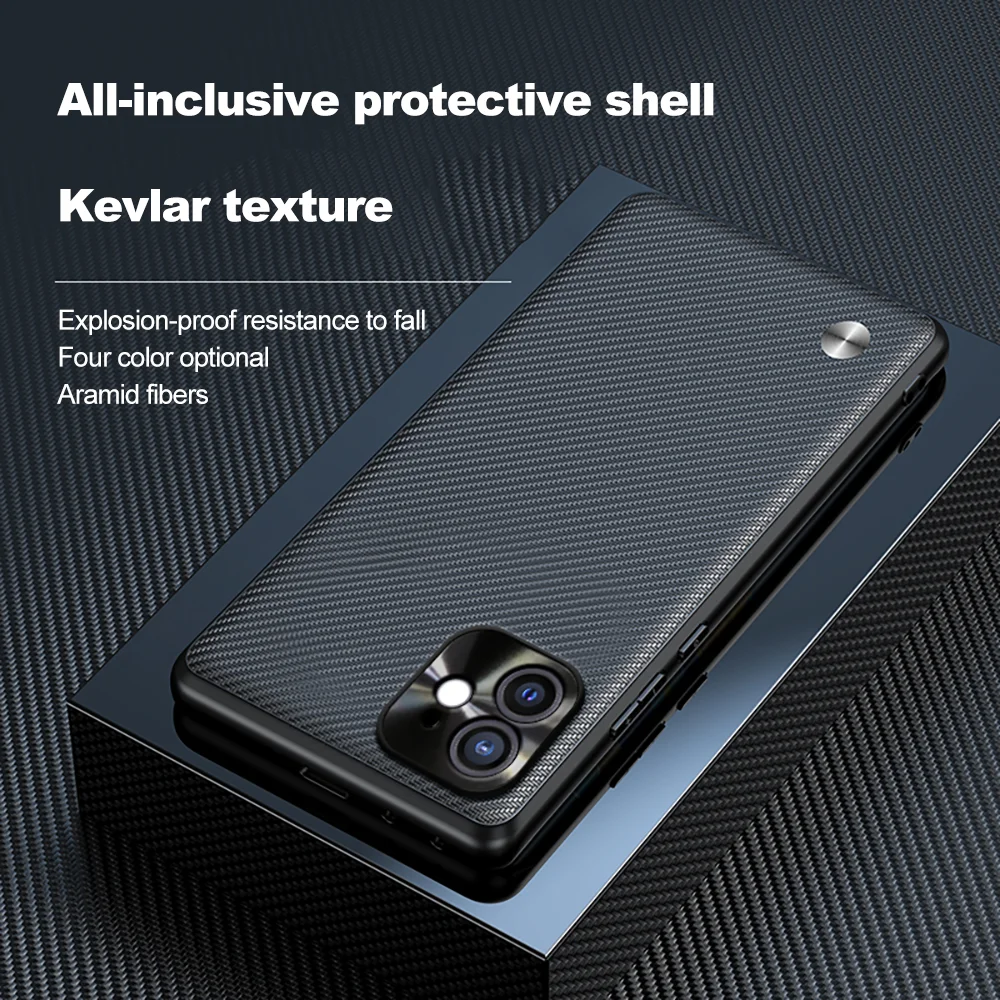 Thick Kevlar High Strength Shockproof Case For iPhone 11 12 Pro Max X XR XS Max 7 8 Plus Anti-fingerprint Phone Protector Cover