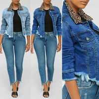 european and american spring and summer womens fashion personality trend leopard stitching denim short jacket jacket women