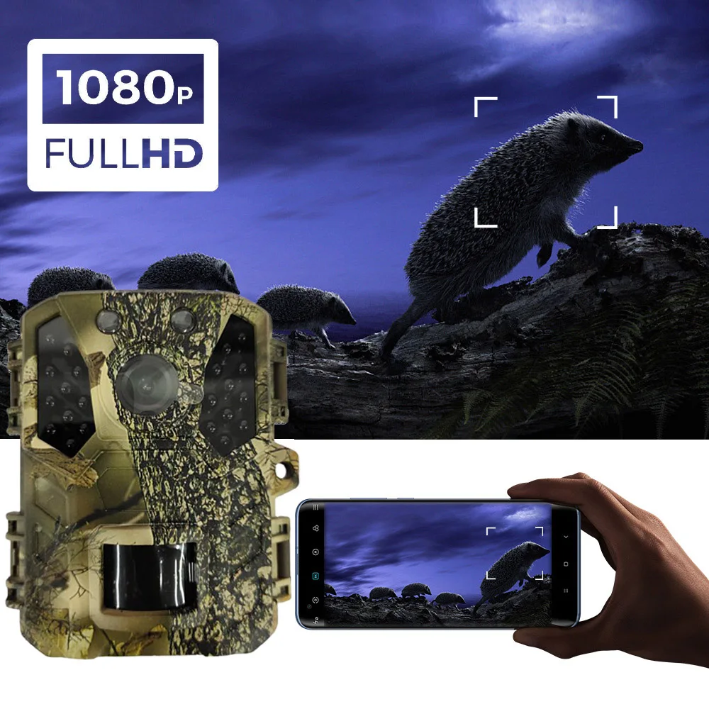 

Охотничья камера 20MP 1080P, цифровая инфракрасная Водонепроницаемая камера IP66 с триггером 0,2 S для наблюдения за дикой природой