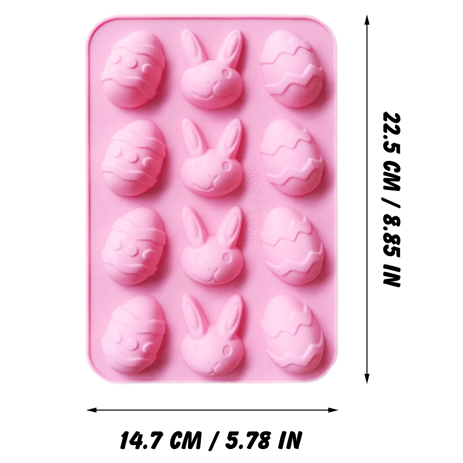 

12 Cavity Easter Egg and Easter Series Bonus Baking Easter Candy Bunny Shape Silicone Cake Chocolate Mold Fondant Cook