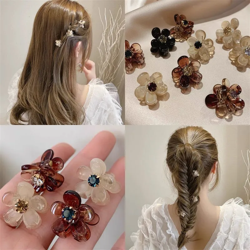 

Small Flower Grab Clip For Women Girls Edge Clip Headdress Korean Hairpin Hairdress Bangle Clip Hair Accessories
