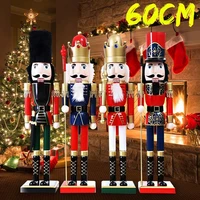 60cm new year decoration kids doll wooden nutcracker soldier merry christmas decoration pendants ornaments for christmas