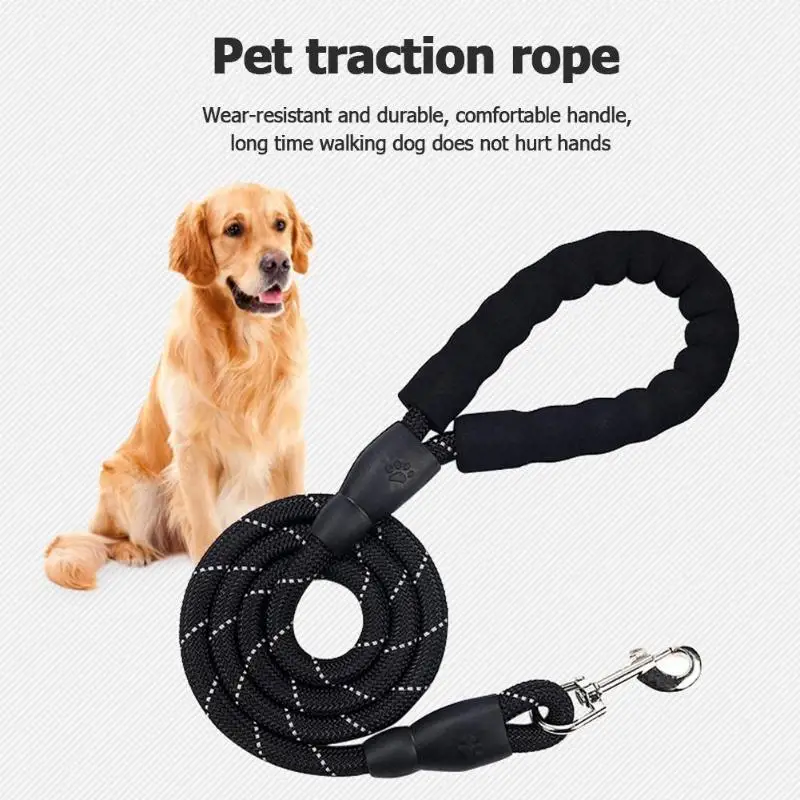 Pet Leash Reflective Strong Dog 1.5M Long With Comfortable Padded Handle Heavy Duty Training Rope For Medium Big | Дом и сад