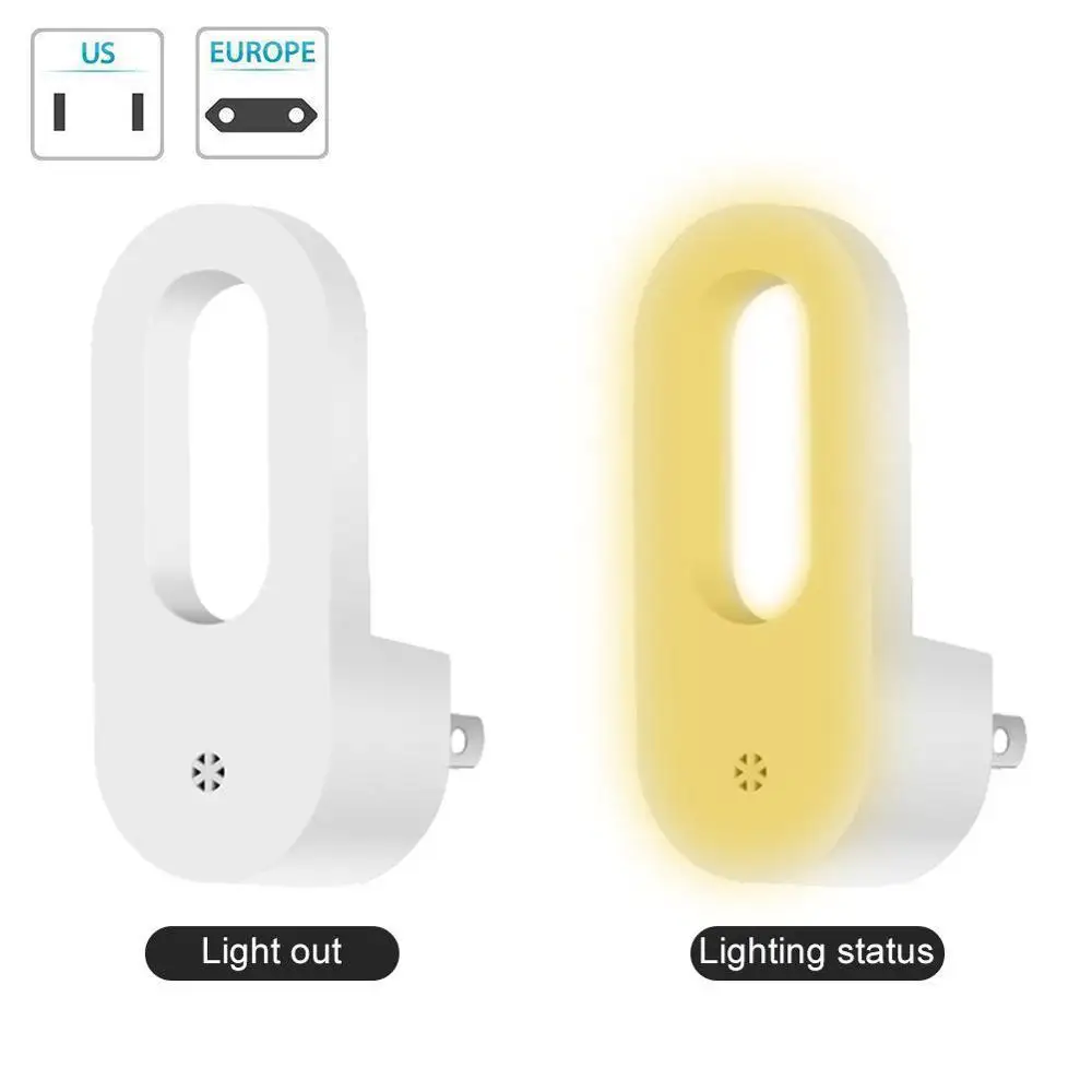 Умный светодиодный оптический датчик ночник Настенный штекер теплый белый для