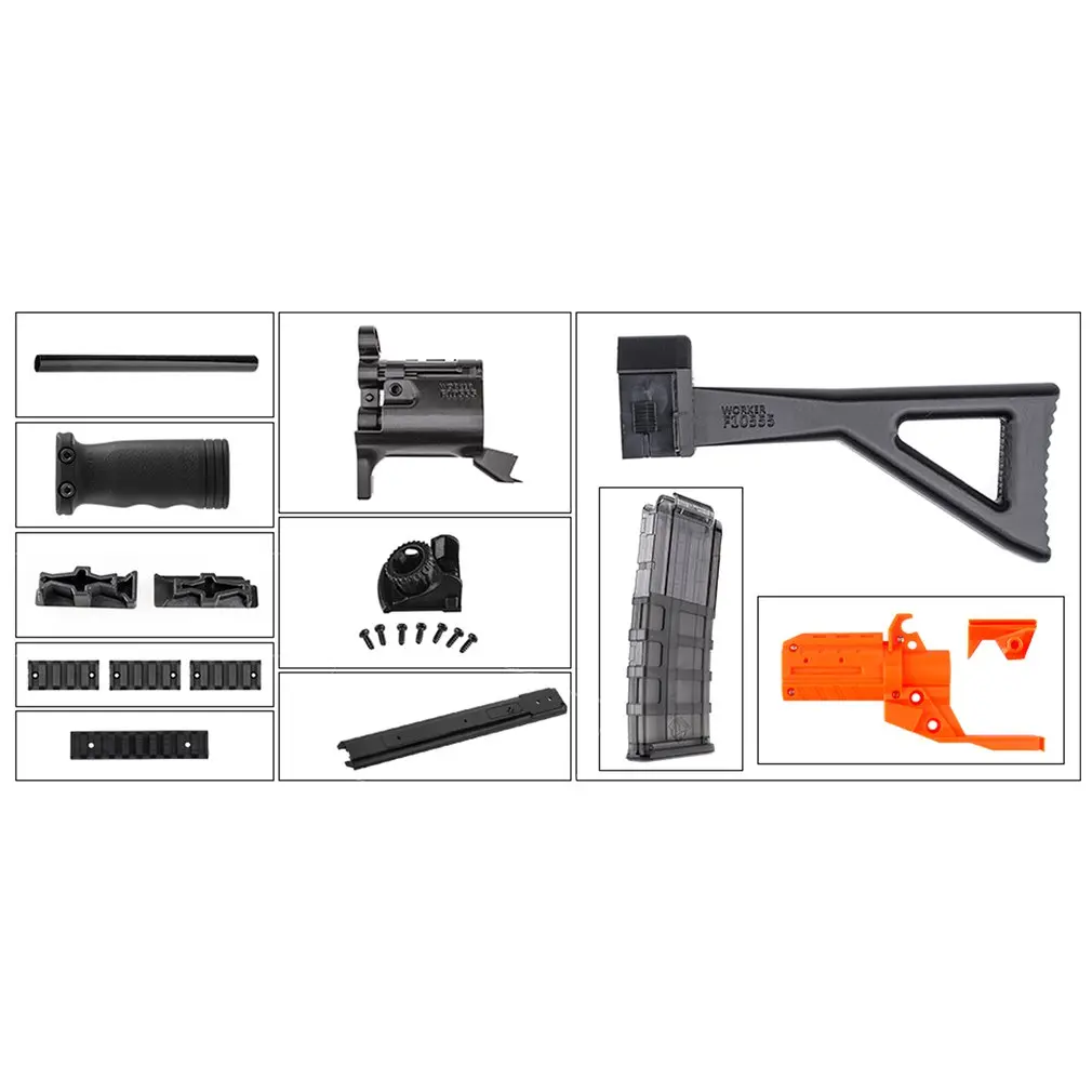 Рабочий STF W008 A MP5 K набор модов с оранжевым адаптером для Nerf N Strike Elite Stryfe Blaster| |