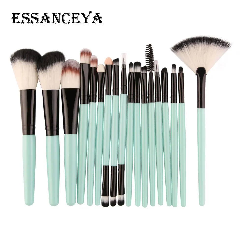 ESSANCEYA Pro 6-18Pcs Cosmetic Makeup Brushes Foundation Eye shadow Eyeliner Fan Make-Up Multipurpose Eye Brushes Cosmetic Tool