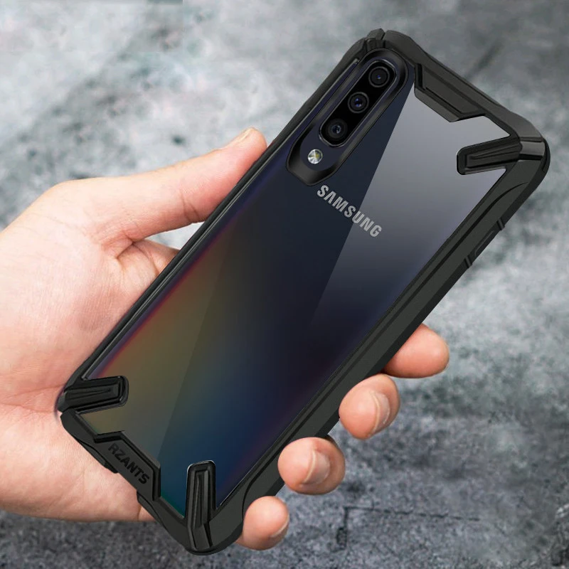 A51 Case for Samsung Galaxy A71 Note 10 Plus Airbag Anti-fall Shell Transparent Acrylic Mobile Phone Cover |