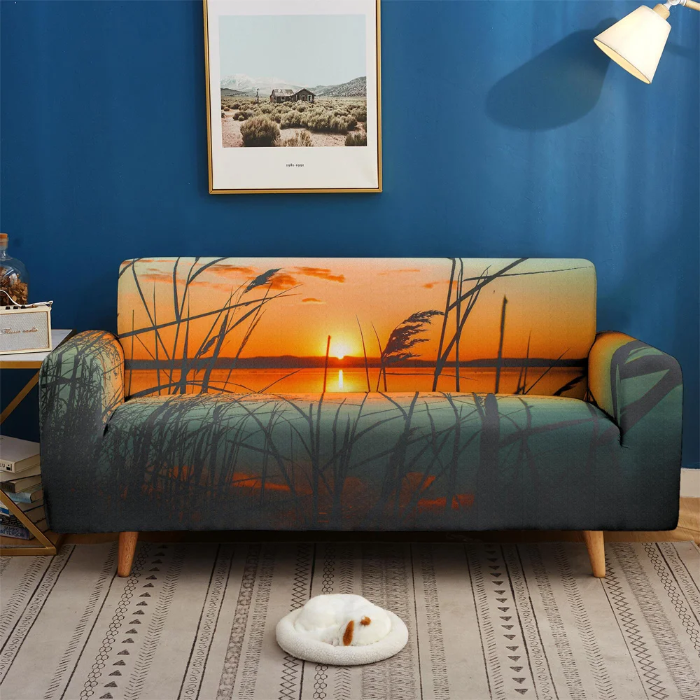 Красивый 3D чехол для дивана с пейзажем Эластичный 1/2/3 Seater Sof Slipcover чехлы