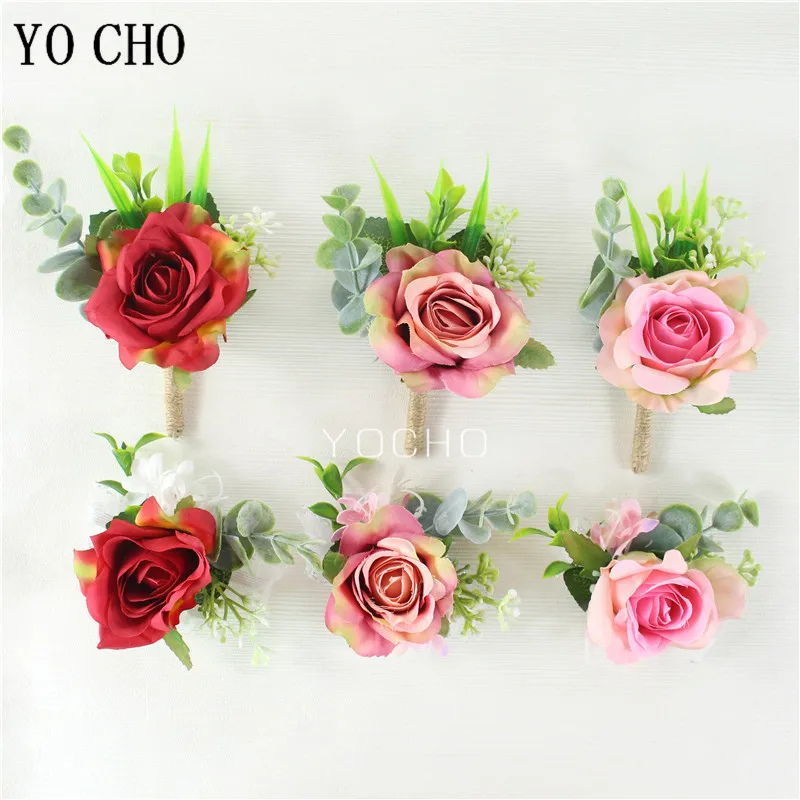 Шелковые розы искусственные цветы браслет на запястье для подружек невесты