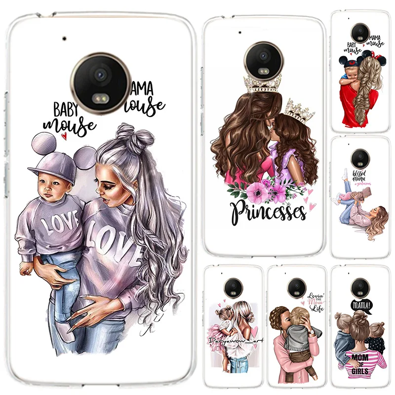 Модный чехол для телефона с надписью Super Mom Baby девочек Motorola Moto G9 G8 G7 G6 G5S E6 E5 E4 Plus Play