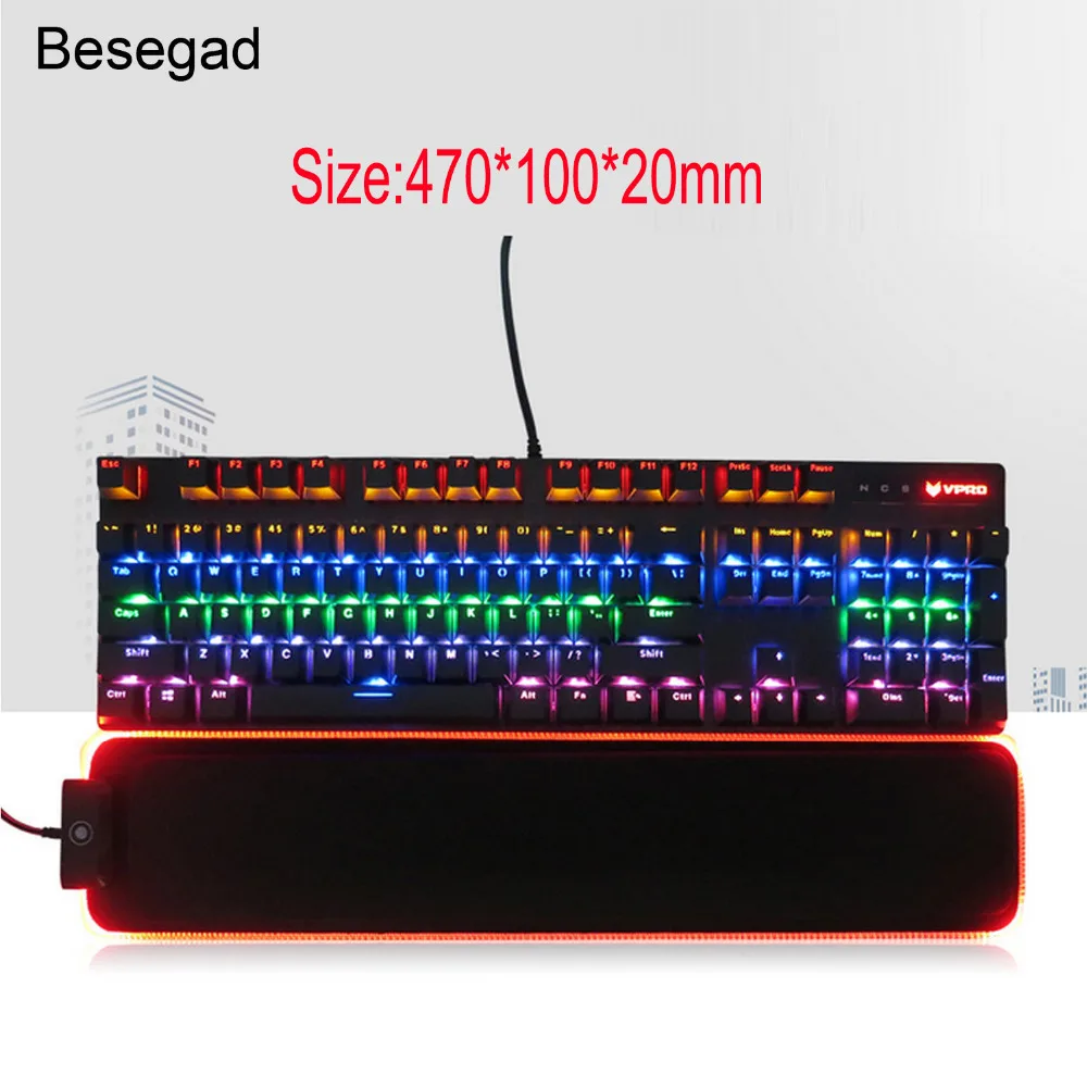 Gaming Keyboard RGB светодиодный клавиатура для запястий Поддержка Pad Подушка Мат