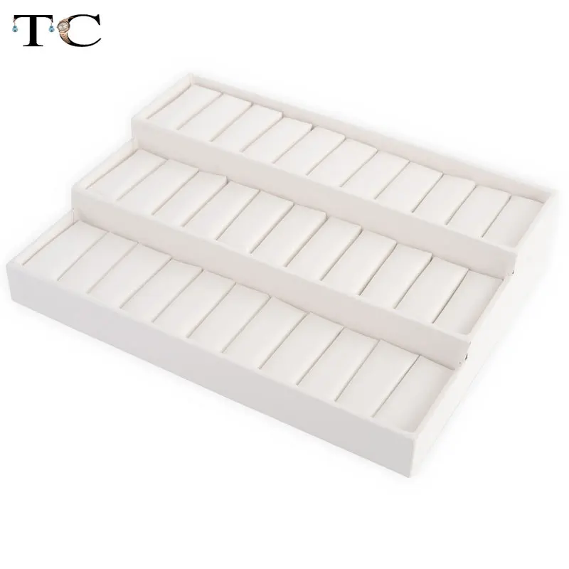 White Display Tray High-grade PU Jewelry Stand Watch Organizer Bracelet Ring Rack Earring Storage Box | Украшения и аксессуары