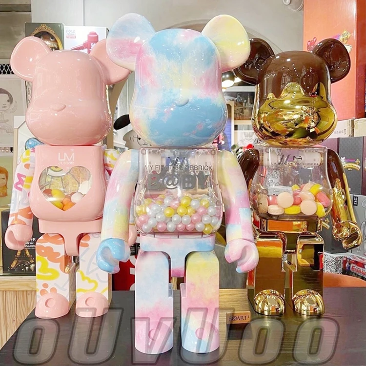 

Bearbricklys 400% 28cm Candy Pvc Bear Action Figures Blocks Bear Dolls Decoration Models Friends Toys Christmas Gifts Kaw