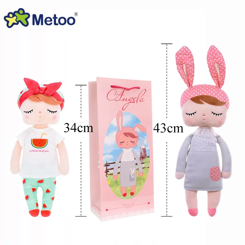 Плюшевая Кукла Кролик Metoo Angela с бумажным подарочным пакетиком в упаковке мягкие