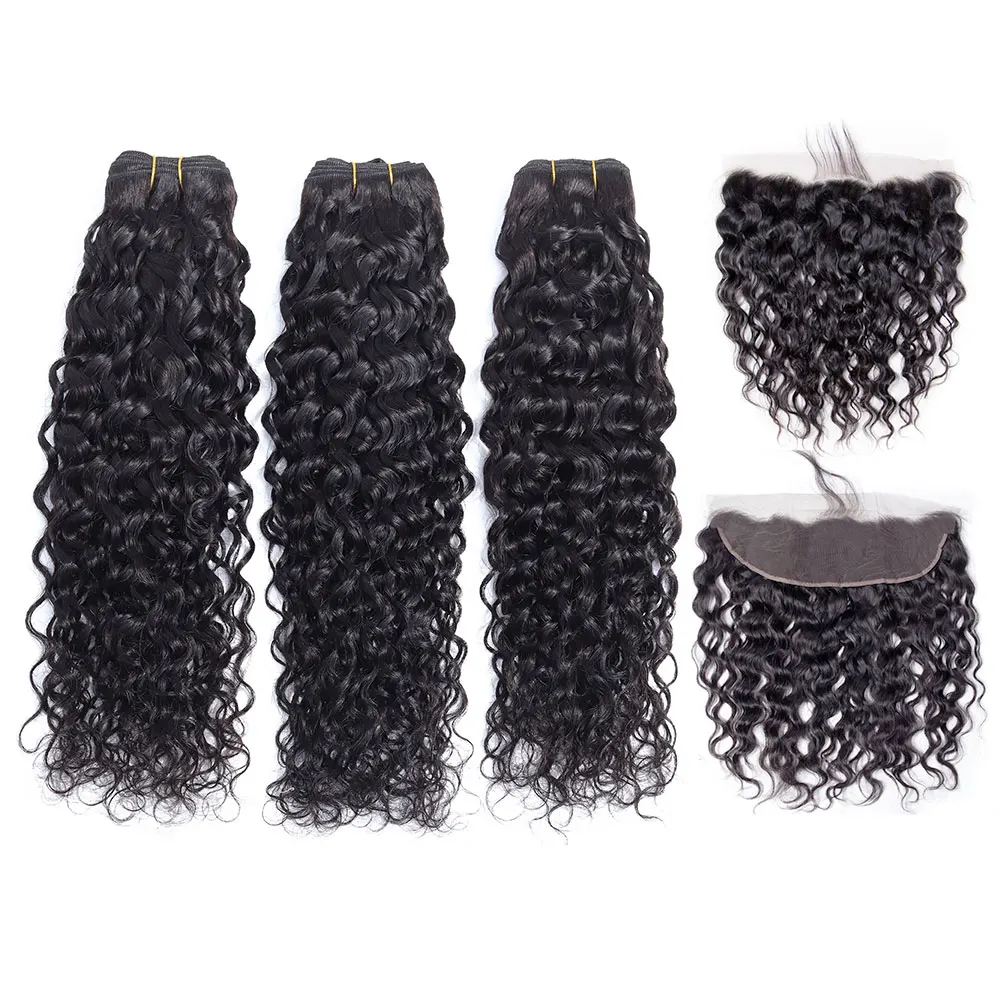 Шикарная Корона человеческие волосы пучки с фронтальной бразильская холодная