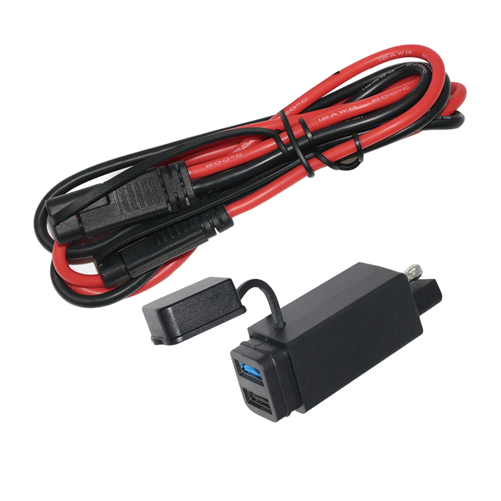 Кабель-адаптер для мотоцикла SAE-USB-5 в 3 А 9 12 В 2 двойной USB QC 0 Быстрая зарядка