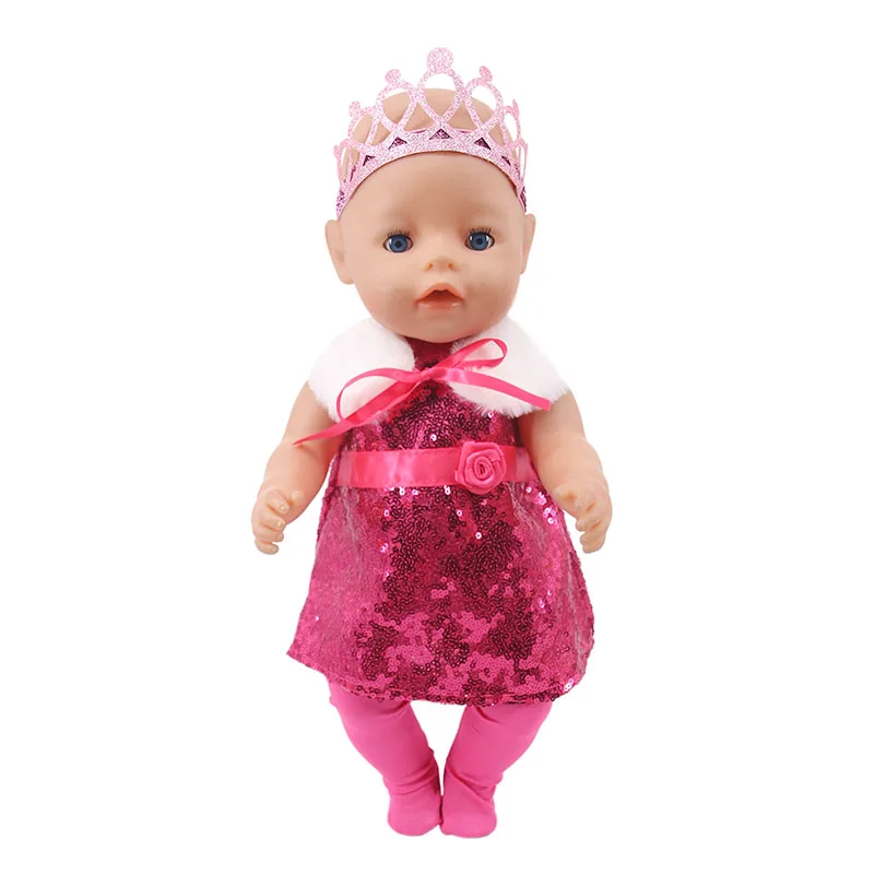 LUCKDOLL блестящий набор из 4 предметов с короной 18 дюймов американский 43 см