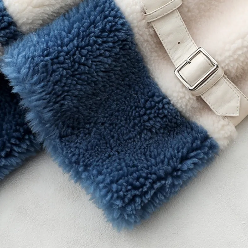 

Elegant Luxury Real Wool Coats With Natural Fox Fur Collar Hooded Sheep Shearing Jacket Long Winter Jackets Womens Fur Coats New