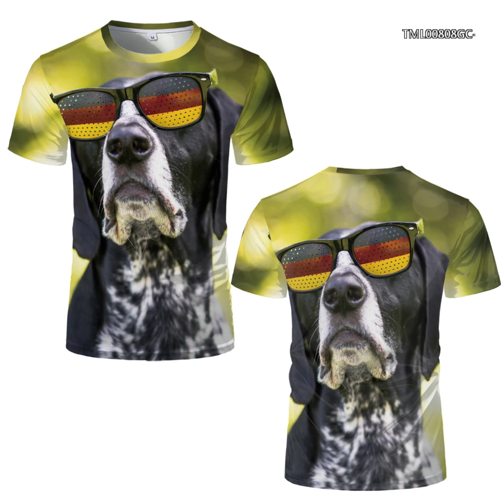 

Summer Men's short-sleeved T-shirt fashion print personality round neck casual trend animal picture
