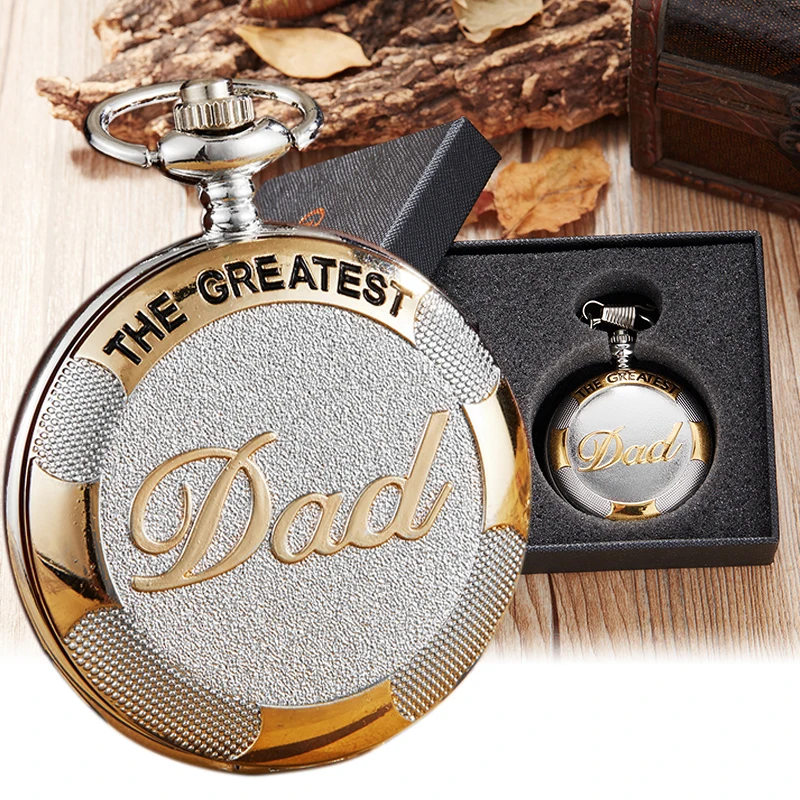 Часы The Greatest карманные папа Подарочная коробка на День отца с надписью I LOVE YOU DAD to