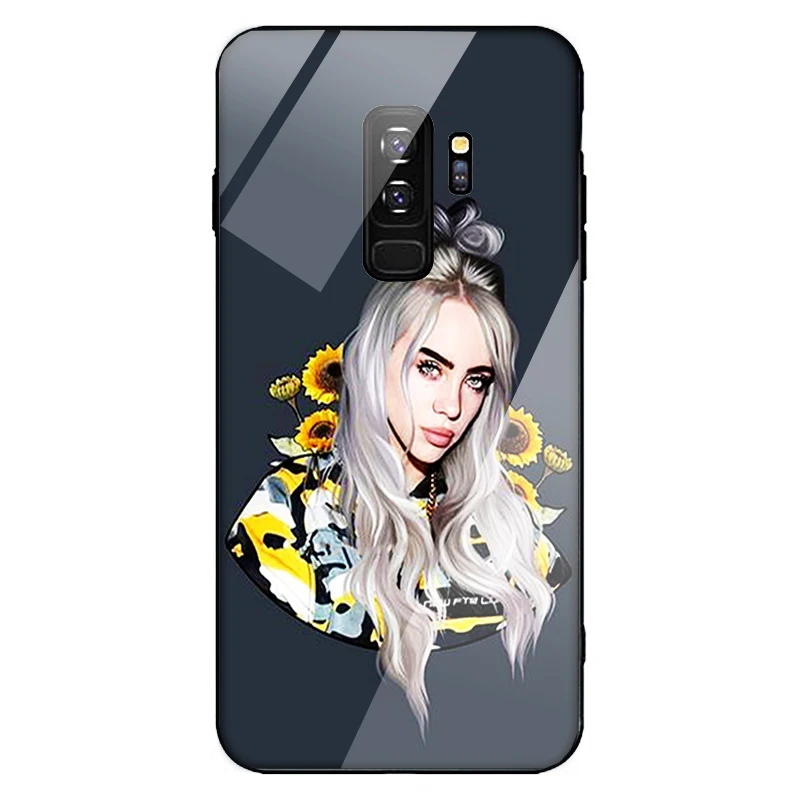 Чехол из закаленного стекла для samsung Galaxy note 8 9 Billie Eilish чехол с принтом S10 S9 S8 Plus