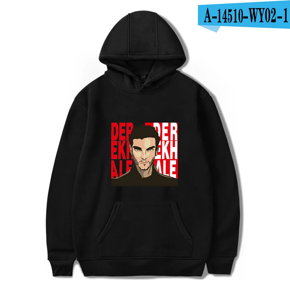 Derek hale толстовки для мужчин Новое поступление Толстовка Harajuku с капюшоном Красная толстовка ТВ серия подростковый волк персонаж печати Топы - Цвет: black