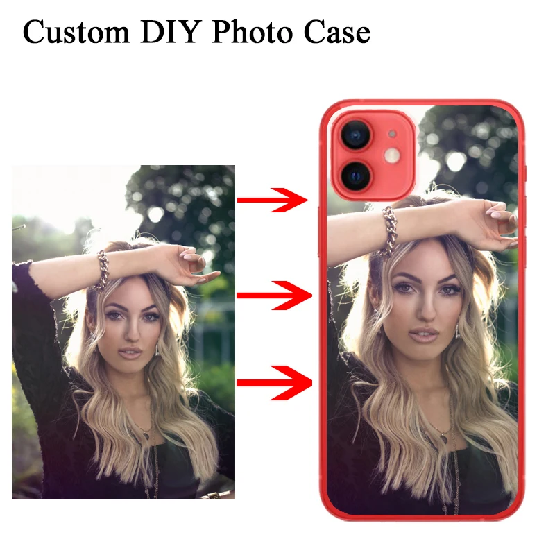 

DIY Custom Case For iPhone 6 6S 7 8 Plus 12 13 X 11 Pro XS MAX XR 5S Mini Customized Photo Name Cover