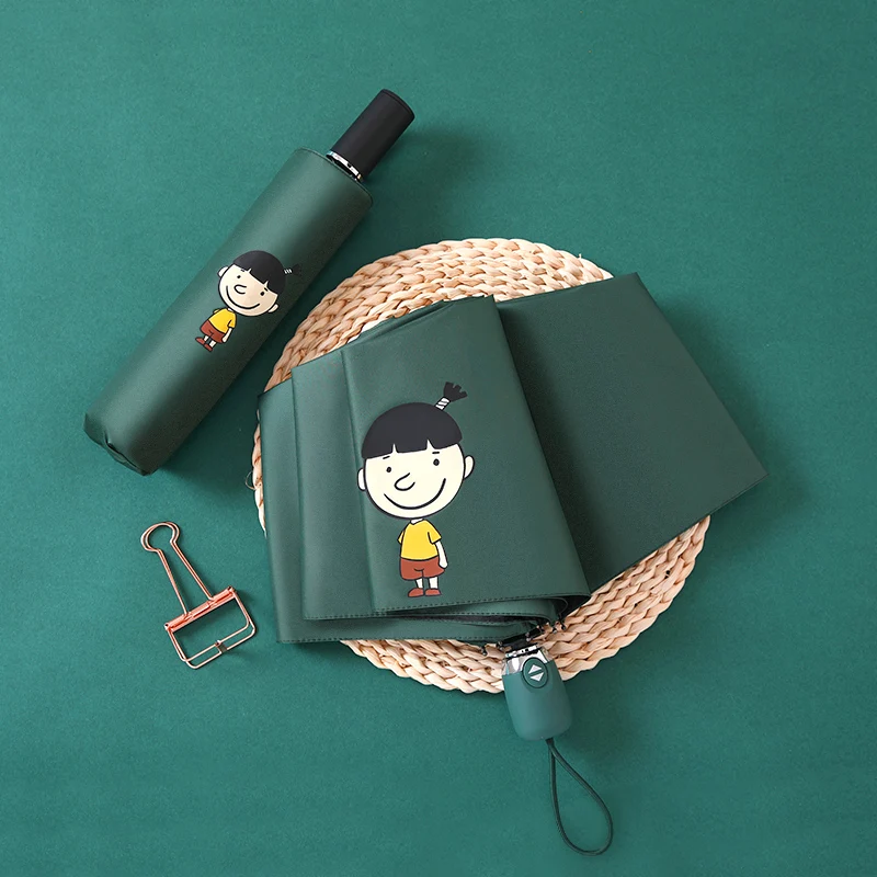 

Automatic Sunscreen Sun Umbrella UV Umbrellas Female Rain Shine Dual-Use Rain Umbrella Female Girl Heart Ins Folding Umbrellas