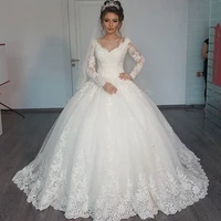 gorgeous ball gown luxury wedding dress boho long sleeves bride dresses custom made trouwjurk plus size vestido de noiva sereia