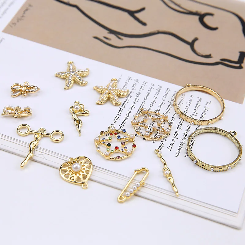 10 шт. новинка 2020 корейские медные серьги гантели с бантом в виде морской звезды