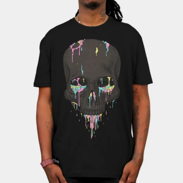 

Candy Drips Printed Men Fashion Tee Short Sleeves T-Shirt Cotton Casual Tops