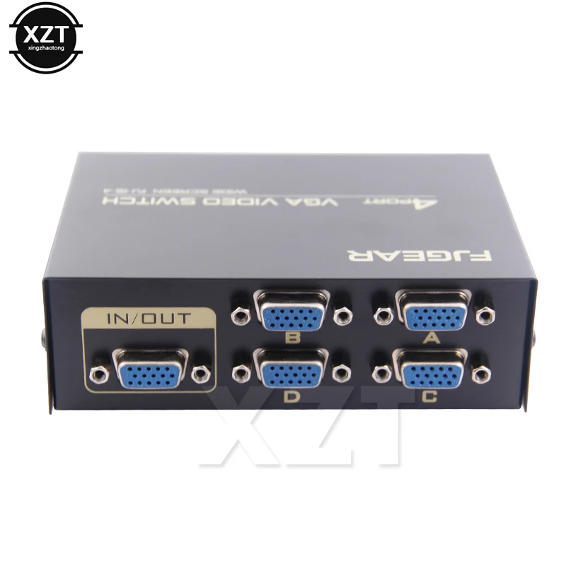 Усилитель видеосигнала VGA SVGA 4 порта усилитель сигнала HD разветвитель с широким